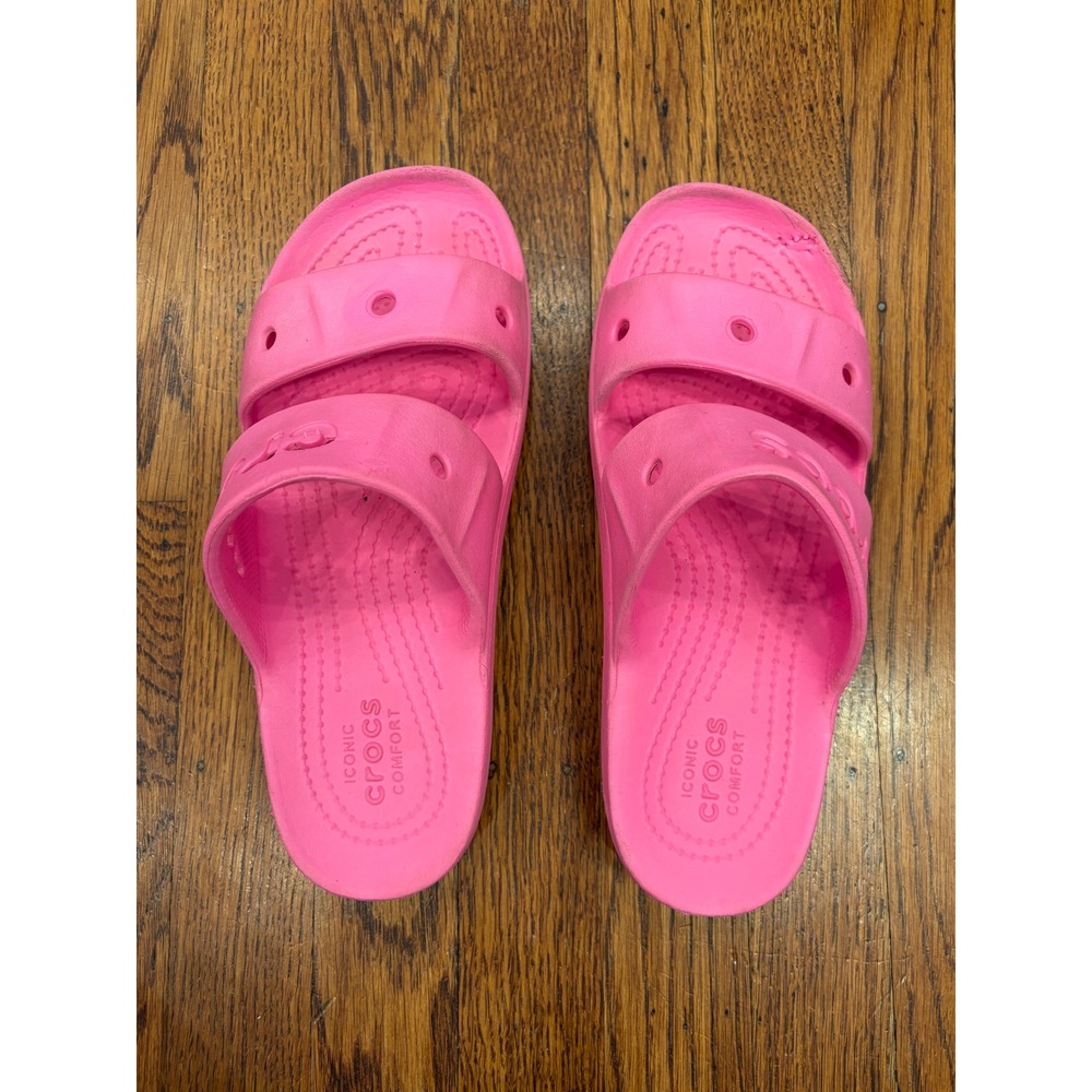 Crocs Classic Sandal Electric Pink Two Strap Slide Women 6 Pink 206761